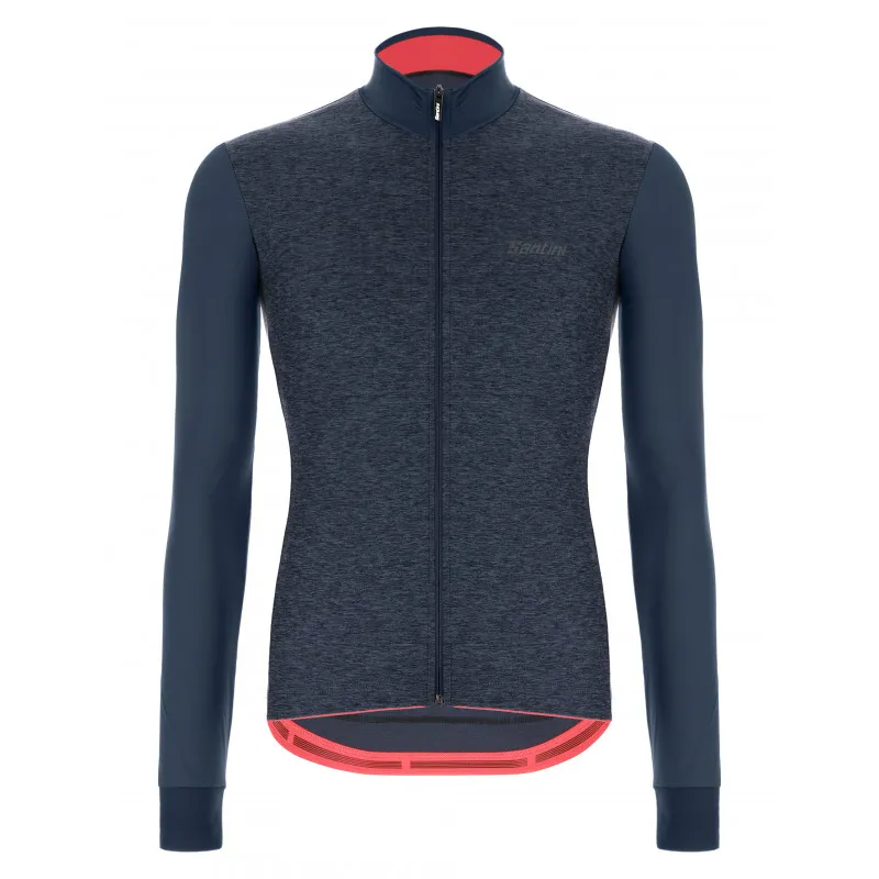 Santini Colore Puro Thermal Longe Sleeve Jersey in Nautica Blue