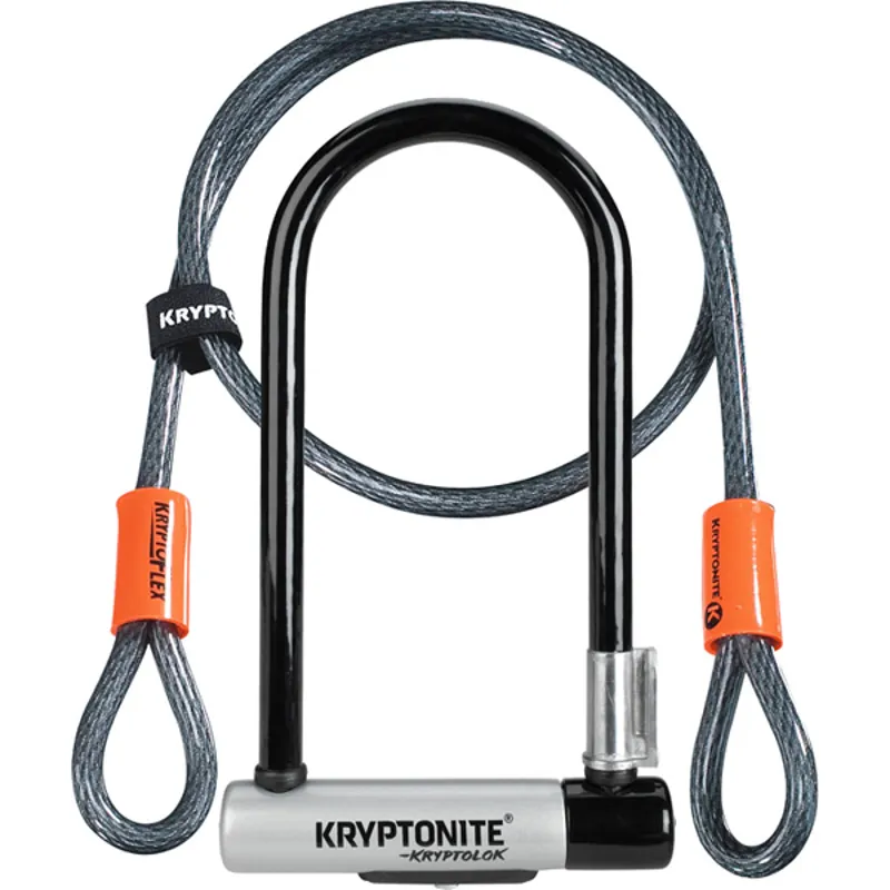 LOCKKryptolok STD/Flex Twinpack Black/ Silver standard with 4 ft kryptoflex - Super 7 Bikes