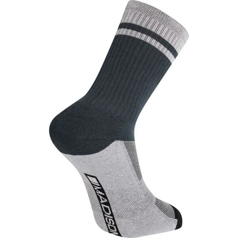 Madison Roam Extra Long Socks in Grey and Black-1