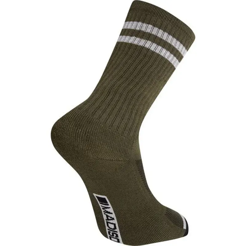 Madison Roam Extra Long Socks in Olive and Grey-1