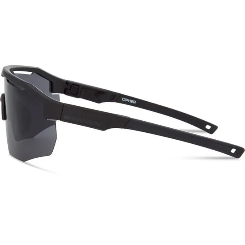 Madison Cipher cycling glasses BK/ BK Matt Black one size black mirror-4