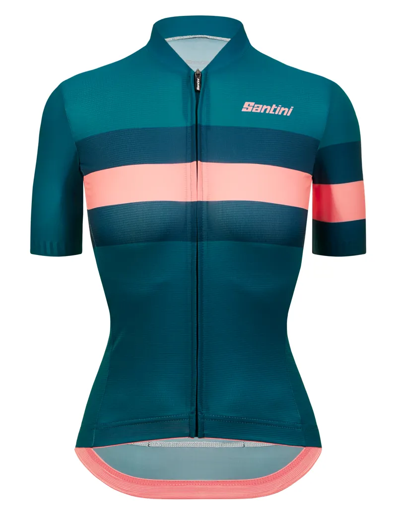 Santini Women's Eco Sleek Bengal Short Sleeve Jersey in Teal