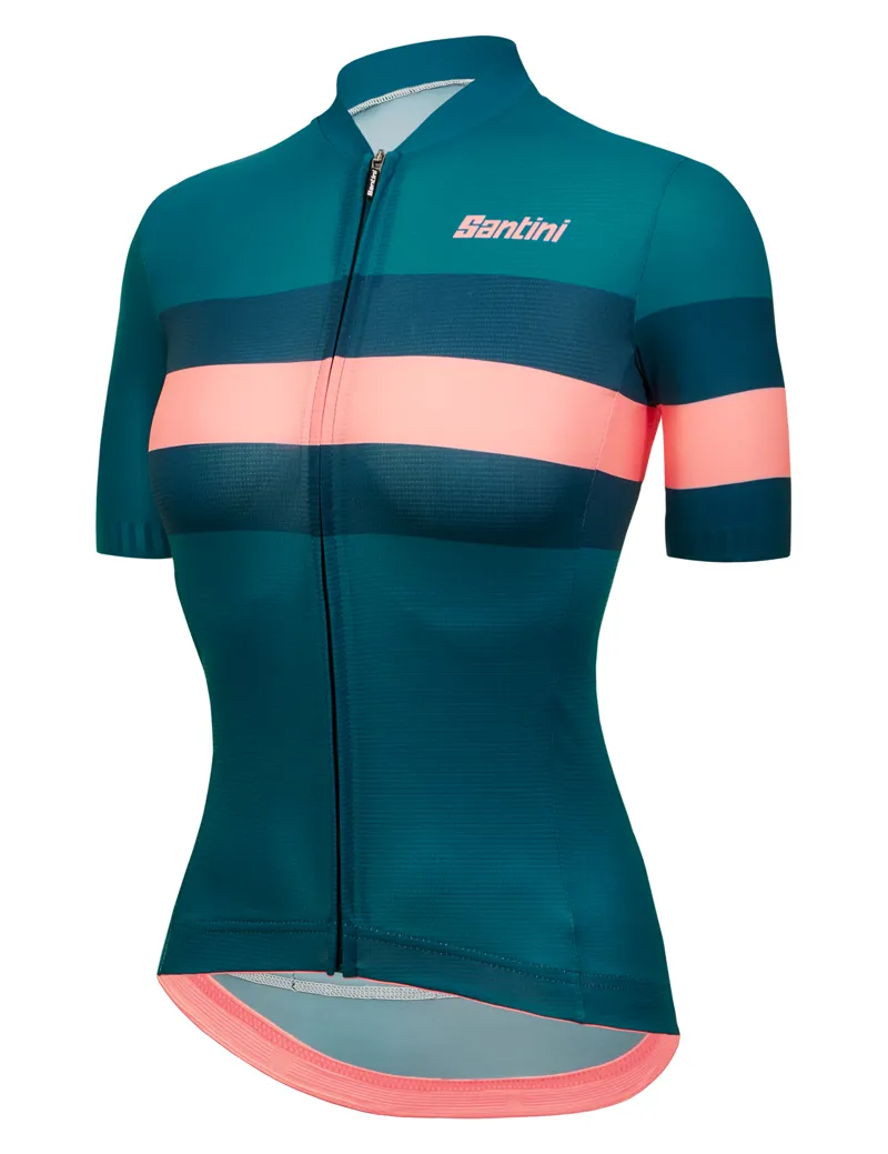 Santini Women's Eco Sleek Bengal Short Sleeve Jersey in Teal-1