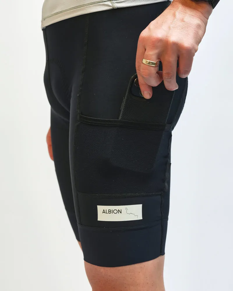 Albion Men's All Road ABR1 Pocket Bib Shorts in Black-2