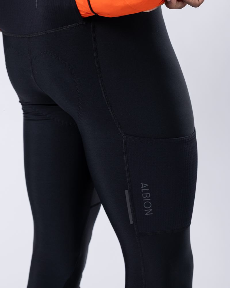 MEN'S THERMAL POCKET BIB TIGHTS in BLACK-4