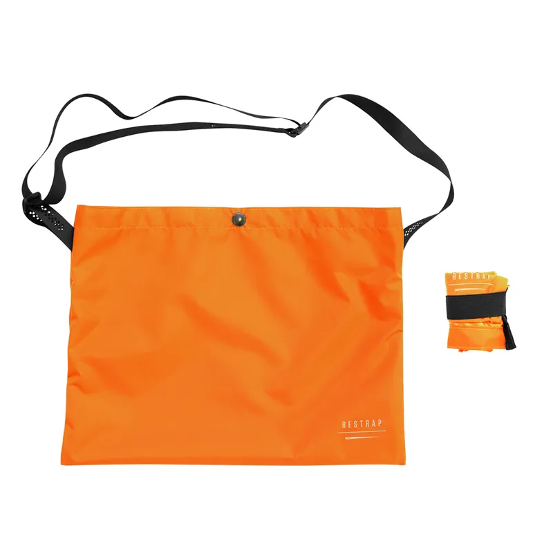 Restrap Musette Shopping Tote Shoulder Bag - Black / Orange / Olive