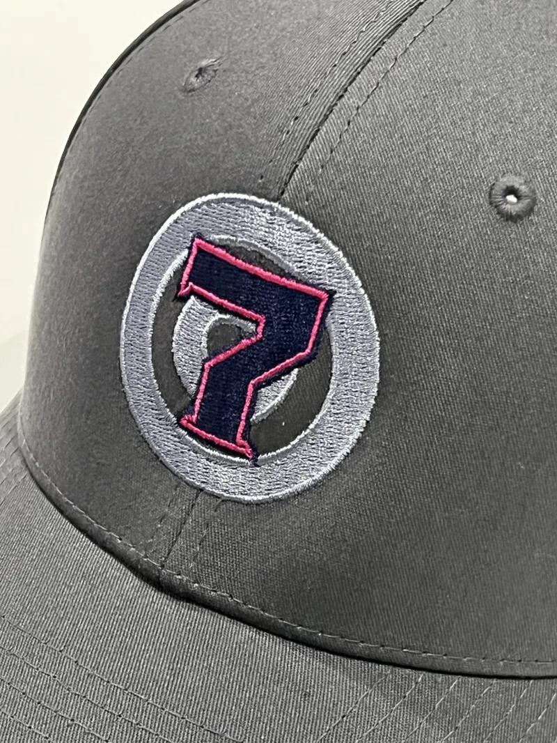 Super 7 Baseball Cap Grey / Blue Logo-1