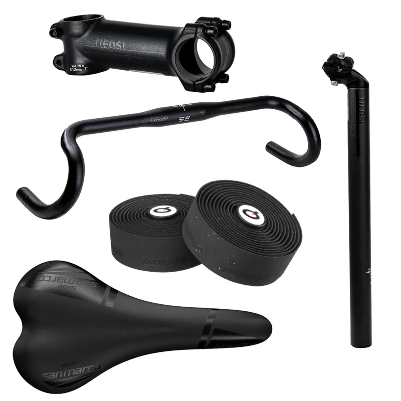 Tifosi Gravel Cockpit Bundle Handlebars Stem Seatpost Bar Tape Black