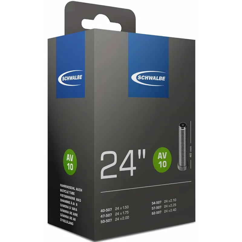 Schwalbe SV10 24x1.5-2.5-inch Presta Valve Tube in Black