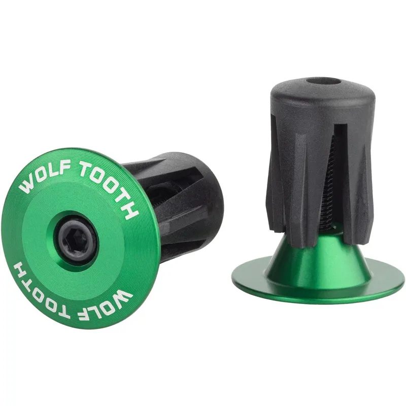 Wolf Tooth Alloy Bar End Plugs in Green